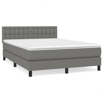 Boxspringbett mit Matratze Dunkelgrau 140x190 cm Stoff