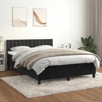 ARDEBO.de - Boxspringbett mit Matratze Schwarz 140x190 cm Samt