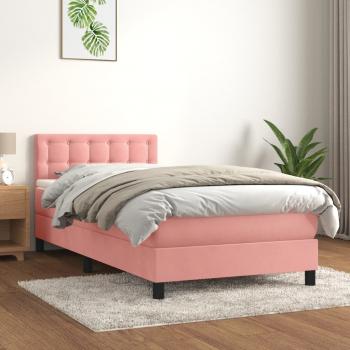 ARDEBO.de - Boxspringbett mit Matratze Rosa 90x200 cm Samt