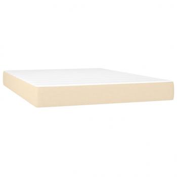 Boxspringbett mit Matratze Creme 140x190 cm Stoff