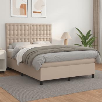 ARDEBO.de - Boxspringbett Matratze Cappuccino-Braun 140x200cm Kunstleder