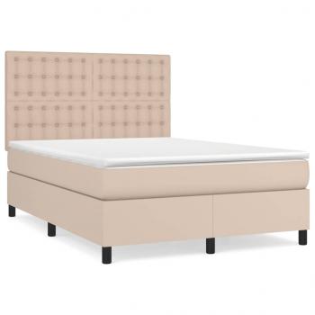 Boxspringbett Matratze Cappuccino-Braun 140x200cm Kunstleder