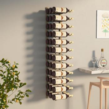 ARDEBO.de - Wand-Weinregal für 36 Flaschen Golden Eisen