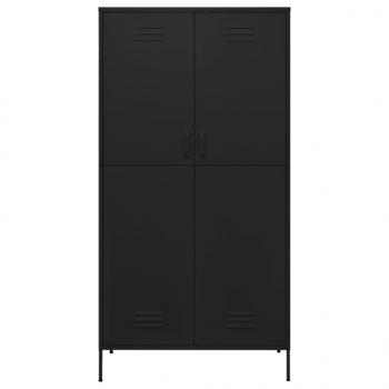 Kleiderschrank Schwarz 90x50x180 cm Stahl   