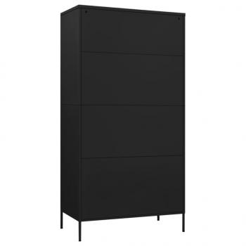 Kleiderschrank Schwarz 90x50x180 cm Stahl   