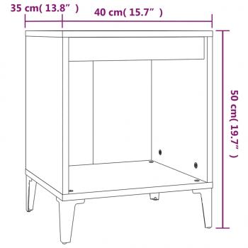 Nachttische 2 Stk. Betongrau 40x35x50 cm