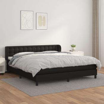 ARDEBO.de - Boxspringbett mit Matratze Schwarz 160x200 cm Kunstleder