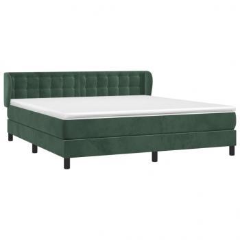 Boxspringbett mit Matratze Dunkelgrün 200x200 cm Samt