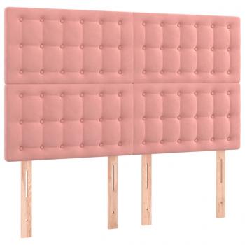 Boxspringbett mit Matratze Rosa 140x200 cm Samt