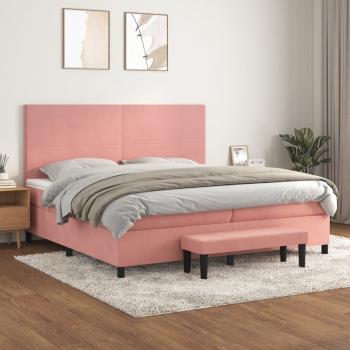 ARDEBO.de - Boxspringbett mit Matratze Rosa 200x200 cm Samt