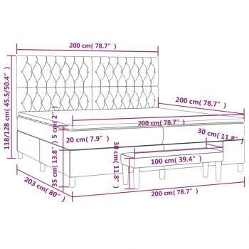 Boxspringbett mit Matratze Rosa 200x200 cm Samt