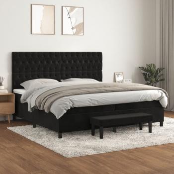 ARDEBO.de - Boxspringbett mit Matratze Schwarz 200x200 cm Samt