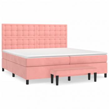 Boxspringbett mit Matratze Rosa 200x200 cm Samt