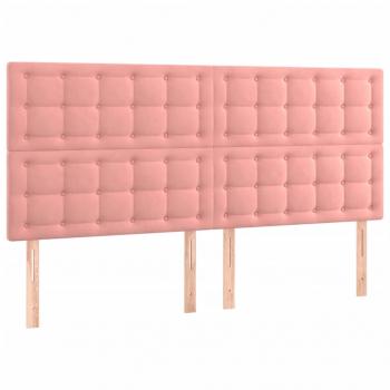 Boxspringbett mit Matratze Rosa 200x200 cm Samt