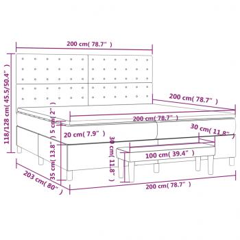 Boxspringbett mit Matratze Rosa 200x200 cm Samt