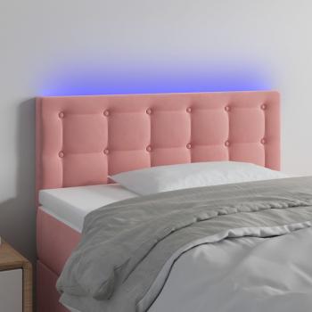 ARDEBO.de - LED Kopfteil Rosa 100x5x78/88 cm Samt