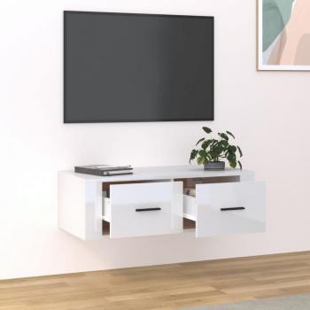 TV-Wandschrank Hochglanz-Weiß 80x36x25 cm Holzwerkstoff