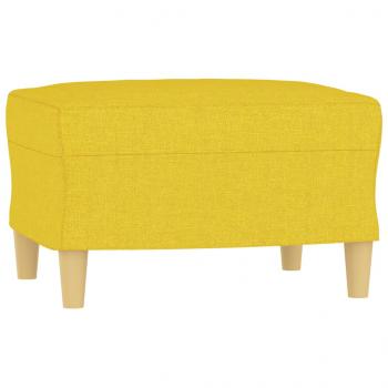 3-Sitzer-Sofa mit Hocker Hellgelb 180 cm Stoff