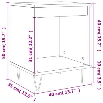 Nachttisch Grau Sonoma 40x35x50 cm Holzwerkstoff