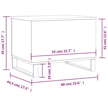 Couchtisch Weiß 60x44,5x45 cm Holzwerkstoff