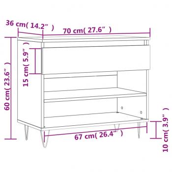 Schuhregal Grau Sonoma 70x36x60 cm Holzwerkstoff