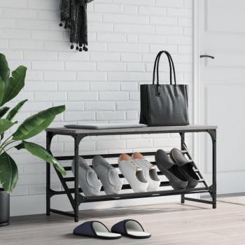 ARDEBO.de - Schuhregal Grau Sonoma 90x30x45 cm Holzwerkstoff