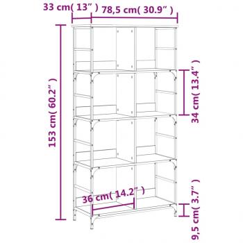 Bücherregal Sonoma-Eiche 78,5x33x153 cm Holzwerkstoff