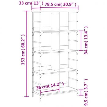 Bücherregal Räuchereiche 78,5x33x153 cm Holzwerkstoff