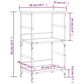 Bücherregal Grau Sonoma 50x33x82 cm Holzwerkstoff