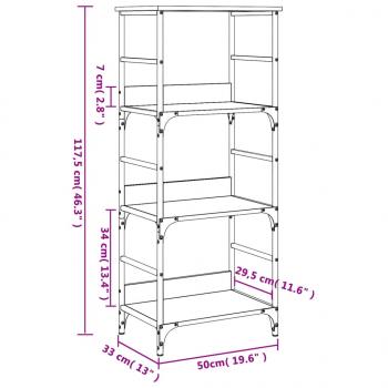 Bücherregal Schwarz 50x33x117,5 cm Holzwerkstoff