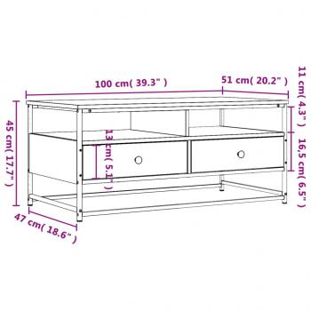 Couchtisch Braun Eichen-Optik 100x51x45 cm Holzwerkstoff