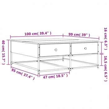 Couchtisch Schwarz 100x99x40 cm Holzwerkstoff