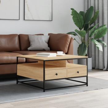 ARDEBO.de - Couchtisch Sonoma-Eiche 80x80x45 cm Holzwerkstoff