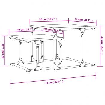 Satztische 2 Stk. Braun Eichen-Optik Holzwerkstoff