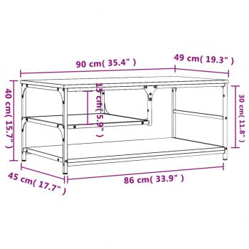 Couchtisch Räuchereiche 90x49x40 cm Holzwerkstoff