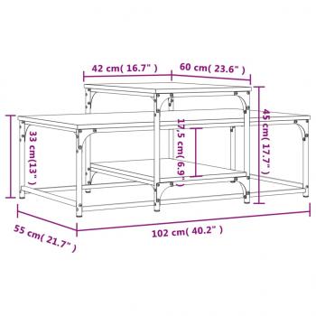 Couchtisch Braun Eichen-Optik 102x60x45 cm Holzwerkstoff