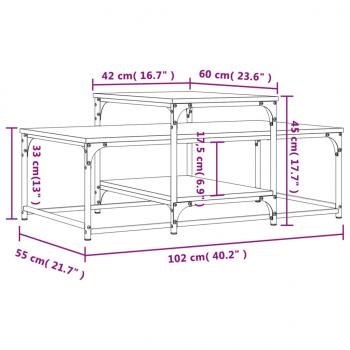 Couchtisch Räuchereiche 102x60x45 cm Holzwerkstoff