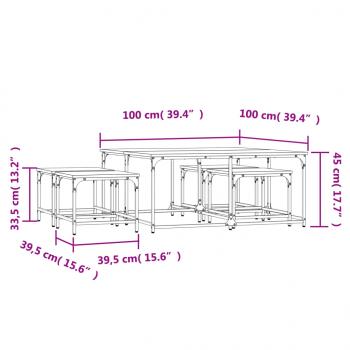 Satztische 5 Stk. Räuchereiche Holzwerkstoff