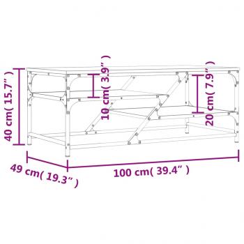 Couchtisch Braun Eichen-Optik 100x49x40 cm Holzwerkstoff