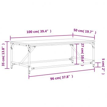 Couchtisch Braun Eichen-Optik 100x50x35 cm Holzwerkstoff