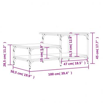 Couchtisch Schwarz 100x50,5x45 cm Holzwerkstoff