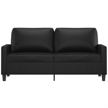 2-Sitzer-Sofa Schwarz 140 cm Kunstleder