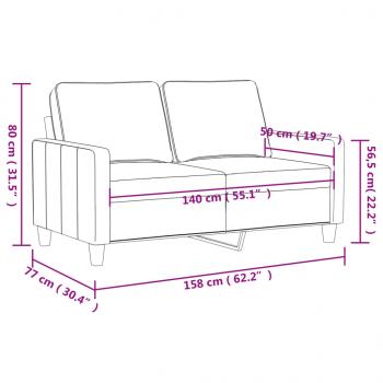 2-Sitzer-Sofa Schwarz 140 cm Kunstleder