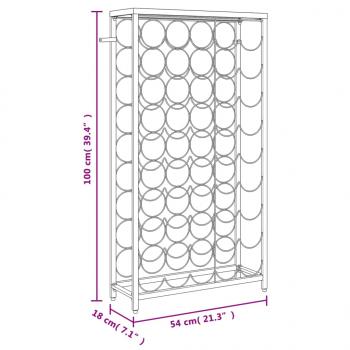 Weinregal für 45 Flaschen Schwarz 54x18x100 cm Schmiedeeisen