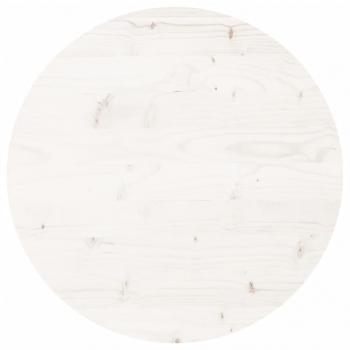 Tischplatte Rund Weiß Ø50x3 cm Massivholz Kiefer