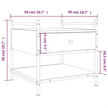 Couchtisch Grau Sonoma 50x50x50 cm Holzwerkstoff