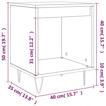 Nachttisch Braun Eichen-Optik 40x35x50 cm Holzwerkstoff