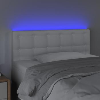 LED Kopfteil Weiß 80x5x78/88 cm Kunstleder