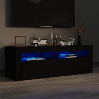 ARDEBO.de - TV-Schrank mit LED-Leuchten Schwarz 120x35x40 cm