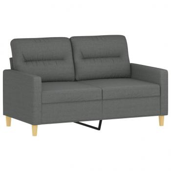 2-Sitzer-Sofa mit Zierkissen Dunkelgrau 120 cm Stoff